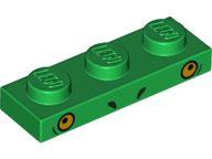 Plate 1 x 3 with 2 Small Black Arcs and 2 Orange Eyeballs (Dinosaur Unikitty) Pattern