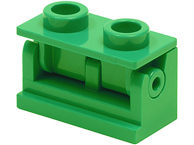 2x Charnière hinge brique brick 1x2 base vert/green 3937 NEUF Lego 