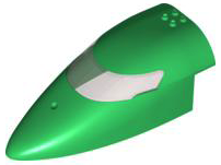 Aircraft Fuselage Forward Top Curved 8 x 16 x 5 with Trans-Brown Glass