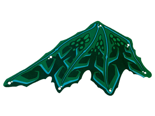 Cloth Wing Dragon Left, Sand Green Ribs, Lime and Dark Green Scales Pattern