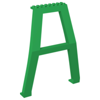 Support Crane Stand Double - No Studs on Cross-Brace with Axle Holes on Top