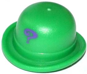 Minifigure, Headgear Hat, Bowler with Dark Purple Question Mark Small Pattern