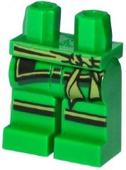 Hips and Legs with Black and Olive Green Sash and Knee Stripes Pattern