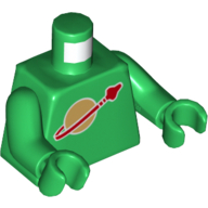 Torso with Classic Space Logo High on Torso Pattern, Inside with Ribs (second reissue) / Green Arms / Green Hands