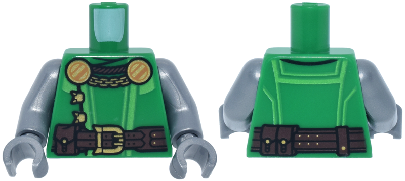 Green Dr. Doom robe torso, silver arms and hands