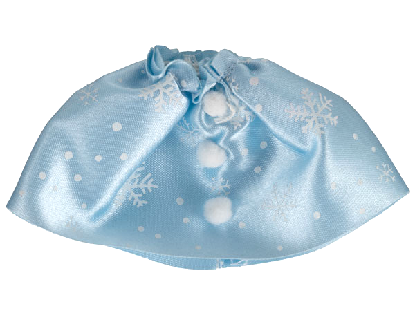 Belville, Clothes Skirt Long, Satin with White Snowflakes and Dots Pattern