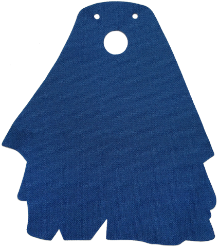 Cloth Cape, Tattered, Wide with Triangle Notches in Hem and 3 Holes, Large Buildable Figures - Spongy Stretchable Fabric