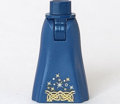 Mini Doll Hips and Skirt Full Length with Gold Celtic Knots and Sparkles Pattern - Thick Hinge