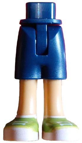 Mini Doll Hips and Shorts with Molded Medium Tan Legs and Printed Lime Shoes with White Laces, Soles and Socks Pattern - Thin Hinge