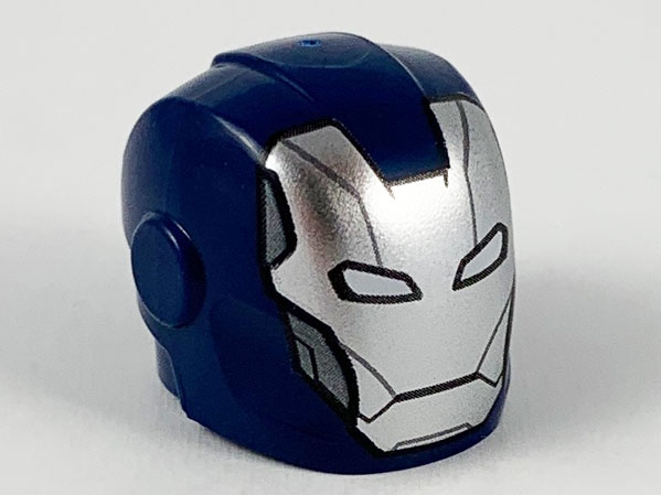 Minifigure, Headgear Helmet Armor Plates and Ear Protectors with Silver Faceplate, White Eyes, Pearl Dark Gray Temple and Cheek Panels Pattern