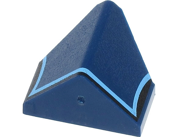 Slope 45 2 x 1 Double / Inverted with Bottom Stud Holder with Black and Medium Blue Lines Pattern