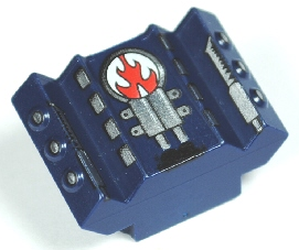 Brick, Modified 2 x 2 No Studs, Sloped with Angled Side Block Extensions with Rip Pattern