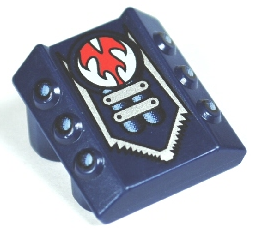 Brick, Modified 2 x 2 No Studs, Sloped with 6 Side Pistons Raised with Rip Pattern