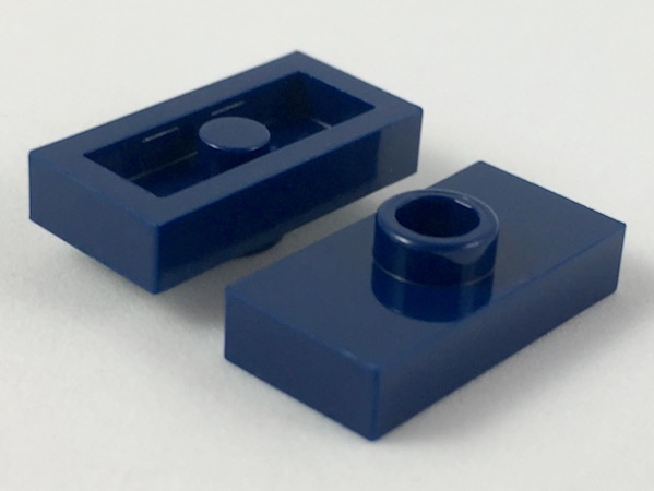 Lego Lot of 5 New Dark Blue Plates Modified 1 x 2 1 Stud with Groove Jumper Part