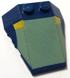 Wedge 4 x 4 Triple with Stud Notches with Sand Green and Yellow Mini Slave I Pattern