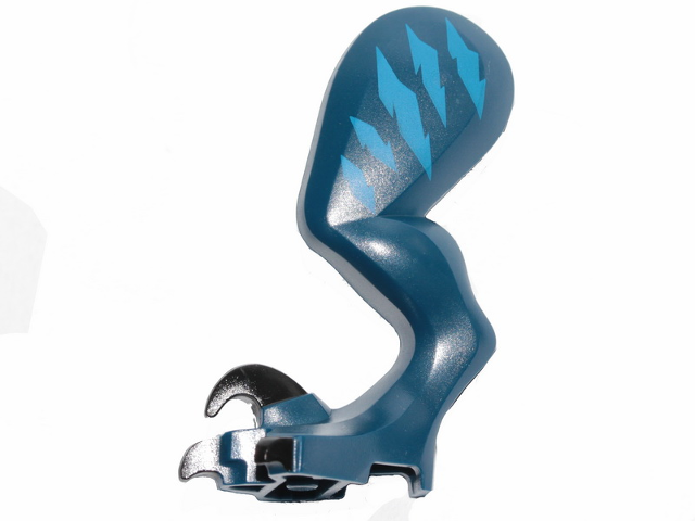 Dinosaur Leg Large (Rear) Raptor Left with Black Pin with Black Claws and Blue Stripes Pattern