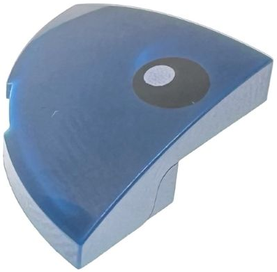 Slope, Curved 2 x 2 x 2/3 Corner Round with White Circle on Black Oval Pattern Model Right Side (Fortnite KIT Cat Eye)