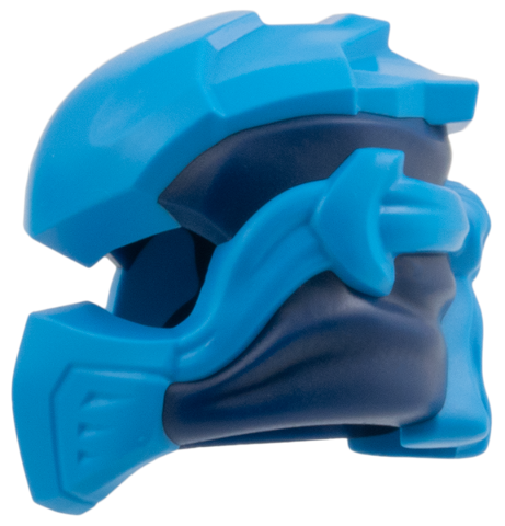 Minifigure, Headgear Ninjago Wrap Type 10 with Molded Dark Azure Armor, Wraps and Knot Pattern