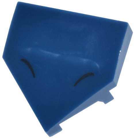 Wedge 2 x 2 x 2/3 Pointed with 2 Black Curved Lines Pattern (Pokémon Garchomp Nostrils)