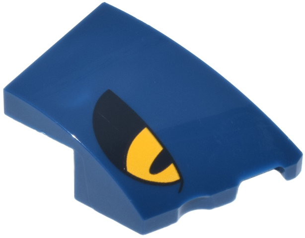 Wedge 3 x 2 Right No Studs with Bright Light Orange and Black Eye Pattern (Pokémon Garchomp)