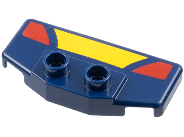 Duplo Rear Spoiler / Wing with Yellow Trapezoid and 2 Red Markings Pattern