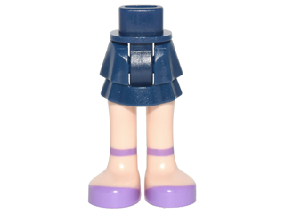 Mini Doll Hips and Skirt Layered, Light Nougat Legs and Medium Lavender Shoes with Ankle Straps Pattern - Thick Hinge