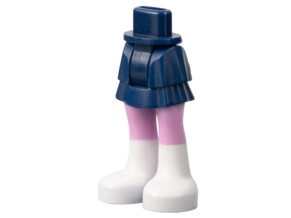 Mini Doll Hips and Skirt Layered, Bright Pink Legs and White Boots Pattern - Thick Hinge