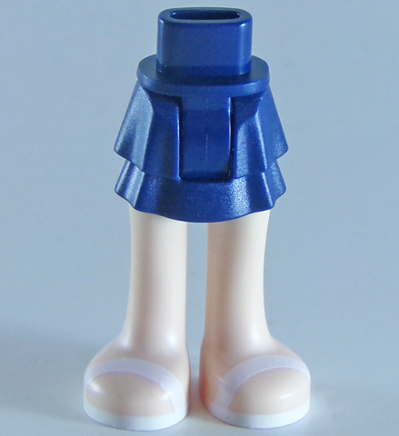 Mini Doll Hips and Skirt Layered, Light Nougat Legs and White Sandals Pattern - Thick Hinge