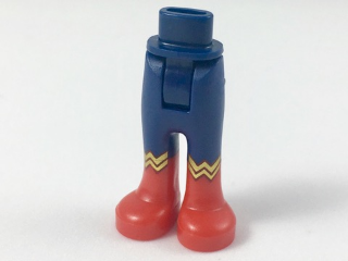 Mini Doll Hips and Trousers with Back Pockets with Red Boots and Gold 'WW' Pattern - Thick Hinge