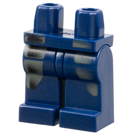 Hips and Legs with Faded Dark Gray Curved Panels Pattern