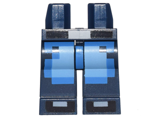 Hips and Legs with Pixelated Blue and Medium Blue Jeans, Black Belt and Shoes Pattern