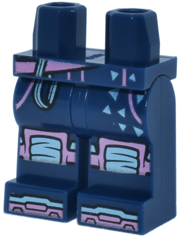 Hips and Legs with Metallic Pink and Metallic Light Blue Belt, Trim, Triangles, Knee Pads and Boot Tips Pattern