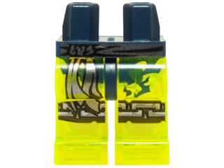 Hips and Trans-Neon Green Legs with Silver Sash and Chain Knee Straps Pattern