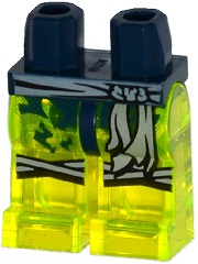 Hips and Trans-Neon Green Legs with Light Bluish Gray Sash and Knee Straps Pattern