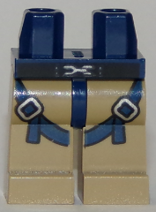 Hips and Dark Tan Legs with Dark Blue Straps and Silver Buckles Pattern