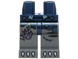 Hips and Dark Bluish Gray Legs with Dark Blue Loincloth, Medium Lavender Sinew Patches and White Claws Pattern