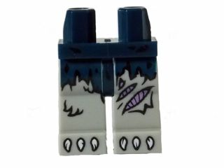 Hips and Light Bluish Gray Legs with Dark Blue Loincloth, Fur, Purple Sinew Patches and White Claws Pattern