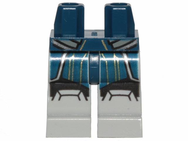 Hips and Light Bluish Gray Legs with Dark Blue, Gold and Silver Jumpsuit Pattern (SW Ahsoka Tano)