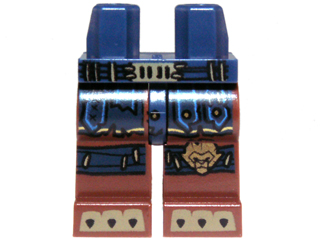Hips and Reddish Brown Legs with Dark Blue Loincloth, Belt, Gold Lion Knee Pad and Dark Tan Claws Pattern