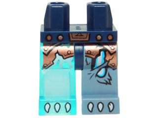 Hips and 1 Sand Blue Left Leg, 1 Trans-Light Blue Right Leg with Copper Armor, Glowing Bones and White Claws Pattern