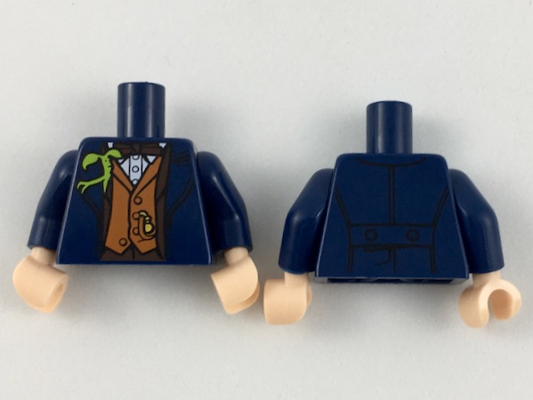 Lego Minifigures Lego New Dark Blue Torso Jacket With Dark Brown Trim And Bow Tie Dark 5403