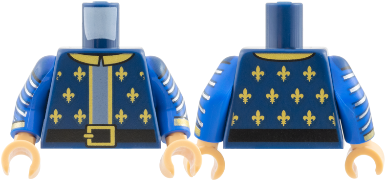 Dark blue surcoat torso with gold fleur-de-lis