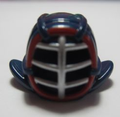 Minifigure, Headgear Helmet Ninjago Kendo with Silver Grille Mask and Dark Red Trim Pattern