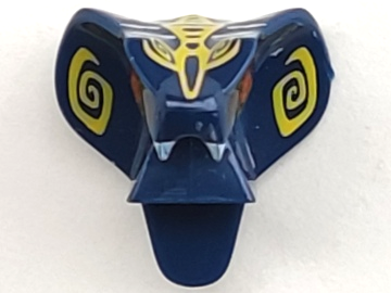 Minifigure, Head, Modified Snake with Fangs, Red Eyes and Yellow Scales Pattern