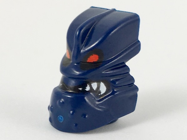 Minifigure, Head, Modified Bionicle Piraka Vezok with Eyes and Teeth Pattern