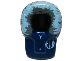 Minifigure, Headgear Hood Fur-lined with Blue and Gray Fur and Jedi Order Insignia Pattern
