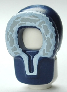 Minifigure, Headgear Hood Fur-lined with White and Gray Fur Pattern