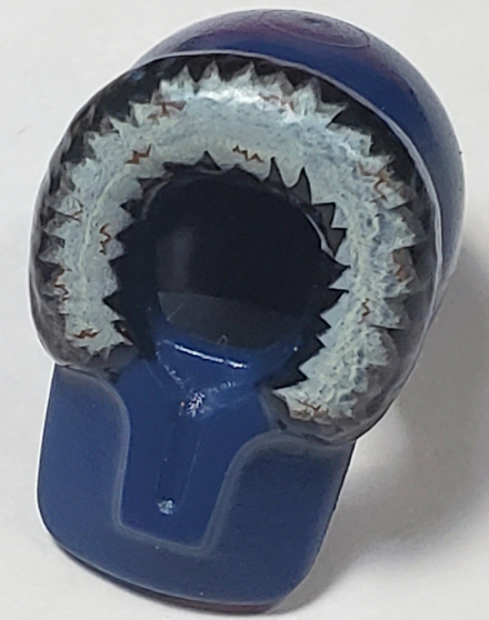 Minifigure, Headgear Hood Fur-lined with White, Dark Bluish Gray and Brown Fur Pattern