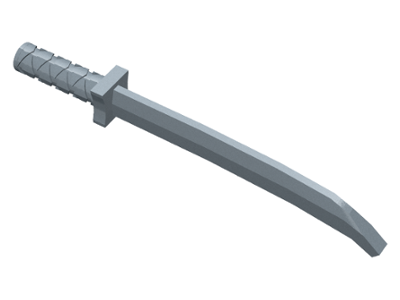 x1 NEW Lego Ninjago Minifig Weapon Sword Shamshir Square Guard FLAT SILVER 