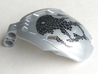 Bionicle Bohrok Windscreen 4 x 5 x 7 with Black Scales and Nuhvok-Kal Logo Pattern